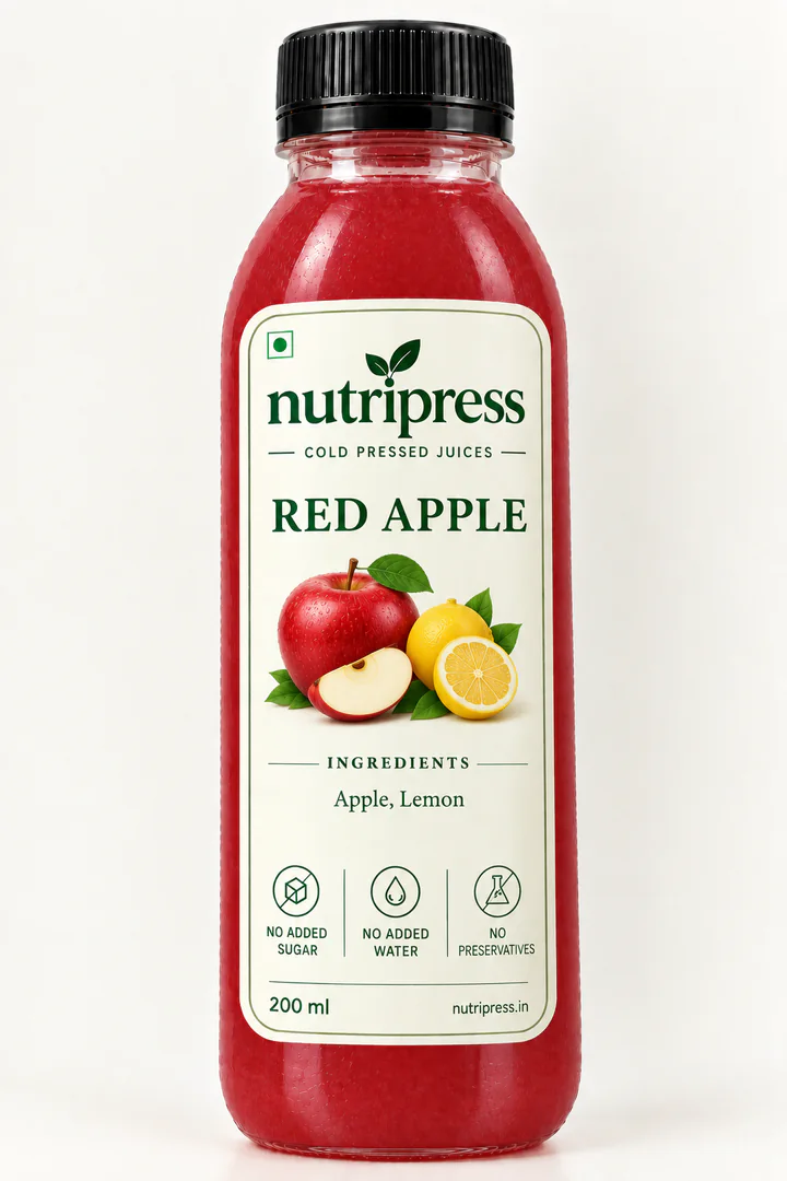 Nutripress Red Apple cold-pressed juice bottle